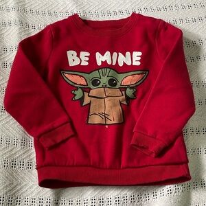 Boys 5T Star Wars Grogu “Be Mine” sweatshirt